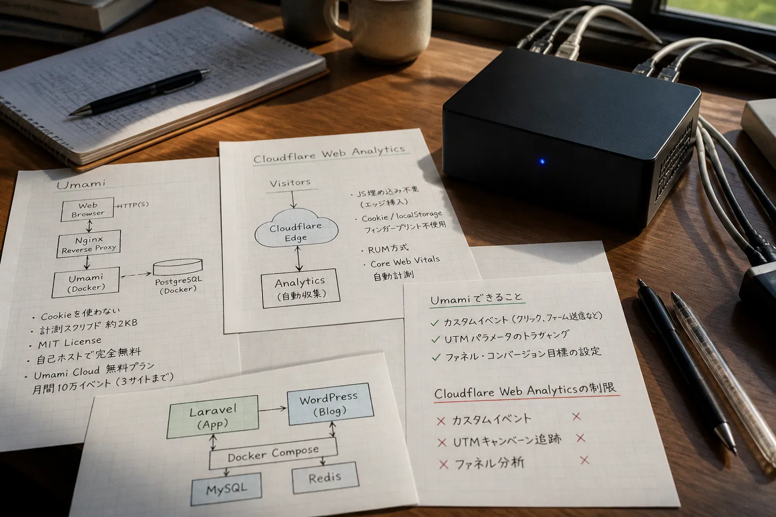個人開発のGA4代替ツール:UmamiとCloudflareのコスト・機能比較